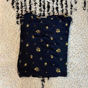 Loft Tank Top - Blue and Yellow Flowers - Size Medium